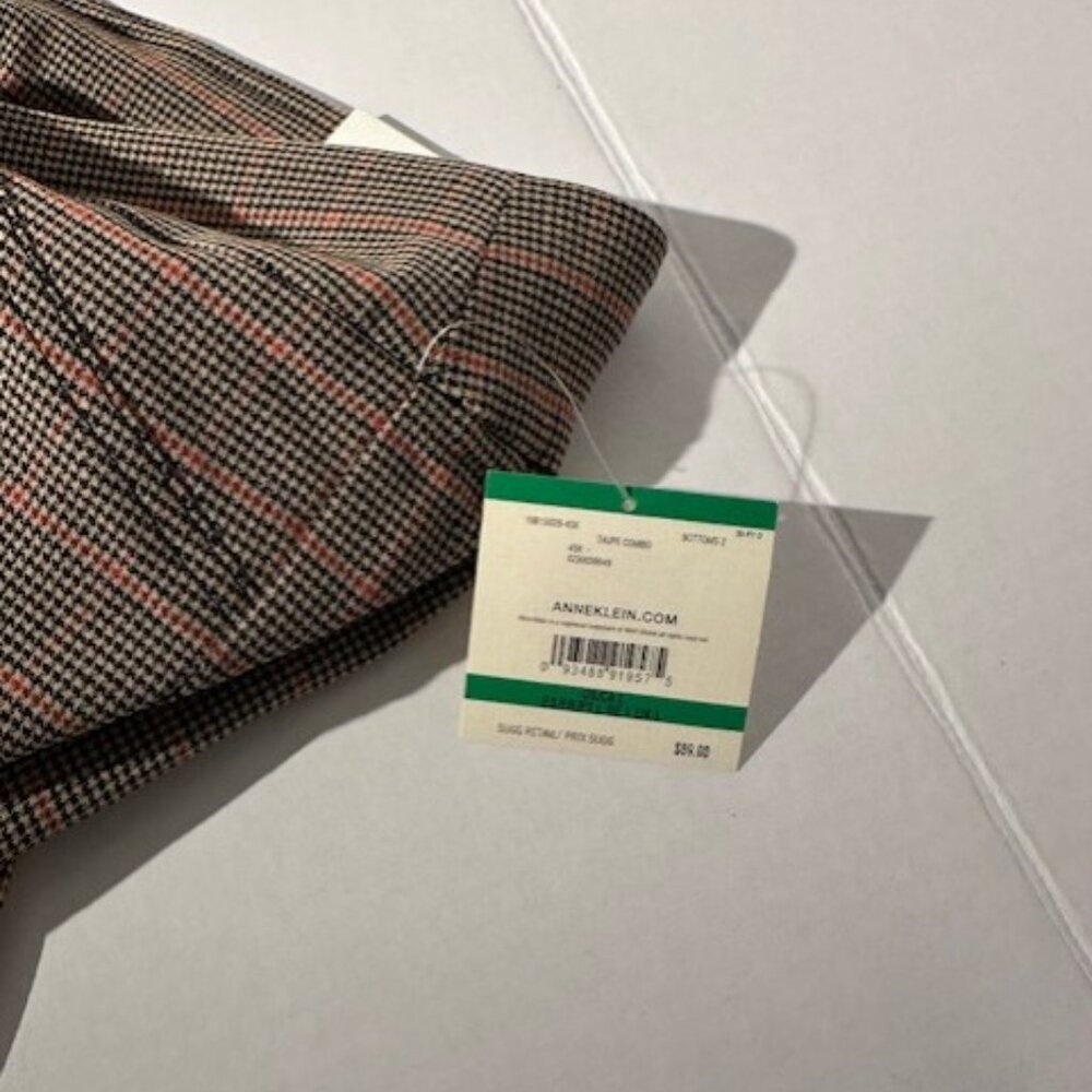 NWT Anne Klein Dressy Slim Ankle Houndstooth Pants Size L - Picture 6 of 12
